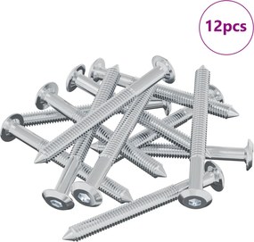 vidaXL Βίδα 12 pcs Ασημί M6 x 60 χιλ. Ατσάλι