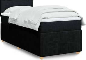 vidaXL Κρεβάτι Boxspring με Στρώμα Μαύρο 80 x 200 εκ. Υφασμάτινο