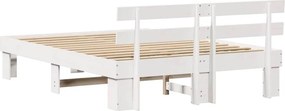 vidaXL Σκελετός Κρεβατιού Λευκό 150 x 200 cm Στερεά ξυλεία πεύκου