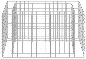 vidaXL Συρματοκιβώτιο-Γλάστρα Υπερυψωμένη 90x50x50 εκ. Γαλβ. Χάλυβας