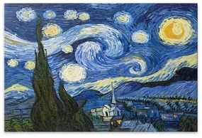 Πίνακας σε καμβά "Starry Night"  ψηφιακής εκτύπωσης 100x70x3εκ. - 0222725