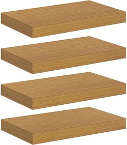 vidaXL Ράφι Τοίχου 4 pcs Μπεζ 40 x 23,5 x 4 εκ Επεξεργασμένο ξύλο