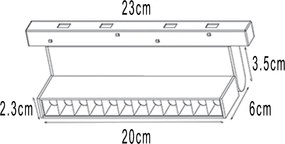LED Φωτιστικό Μαγνητικής ράγας Flexo 4 με Γωνία 12W 3000K