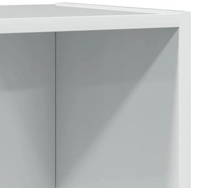Βιβλιοθήκη Γυαλιστερό Λευκό 80x24x176 εκ. από Επεξ.Ξύλο - Λευκό