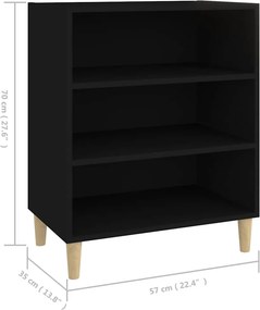 vidaXL Ραφιέρα Μαύρη 57 x 35 x 70 εκ. από Μοριοσανίδα