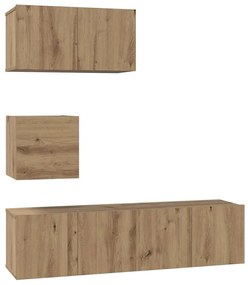vidaXL Σετ επίπλου τηλεόρασης 4 pcs artisan δρυς 60 x 30 x 30 cm