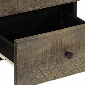 vidaXL κομοδίνο ντουλάπι ανοιχτό γκρι 40x33x46 cm μασίφ ξύλο Mango
