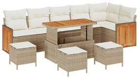 vidaXL Σετ Καναπέ Κήπου 10 pcs μπεζ και κρεμ 110 x 55 x 71 εκ