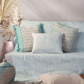 Ριχτάρι Restless White-Aqua Nef-Nef Two-seater 170x250cm Βαμβάκι-Πολυέστερ