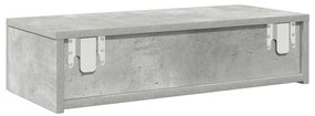 Ράφι τοίχου με συρτάρια Γκρι μπετόν 60x26,5x15 cm Ξύλο μηχανής 859971
