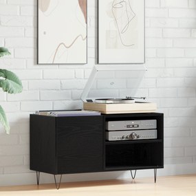vidaXL Ντουλάπι Δίσκων Μαύρο Δρυς 84,5x38x48 εκ Επεξεργασμένο Ξύλο