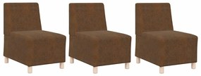 vidaXL Καθίσμα Σαλονιού 3 pcs Καφέ 55 x 74 x 82 εκ.