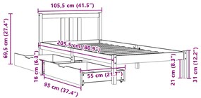 ΣΚΕΛΕΤΟΣ ΚΡΕΒΑΤΙΟΥ ΧΩΡΙΣ ΣΤΡΩΜΑ ΛΕΥΚΟ 100X200 ΕΚ. ΜΑΣΙΦ ΠΕΥΚΟ 3301633