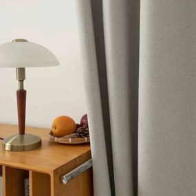 Beauty Home Κουρτίνα Full Blackout σκίασης με 8 κρίκους Total Art 8446 140x270 Εκρού