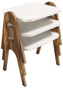 Ζιγκόν Paris (Σετ 3Τμχ) 845HCT2820 48,6x35,5x42cm Walnut-White