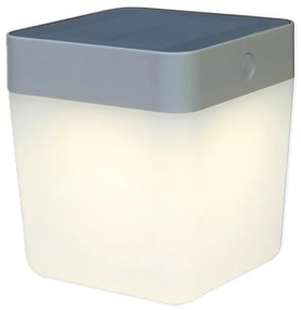 Επιτραπέζιο Ηλιακό Φωτιστικό Cube 6908001337 IP44 Led 3000K 13,3x12x12cm Silver Grey Lutec