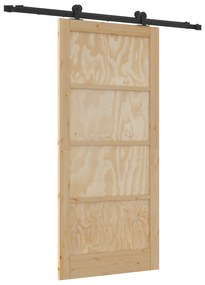 vidaXL Συρόμενη Πόρτα με Σετ Υλικών 93x202 εκ. Μασίφ Ξύλο Πεύκου