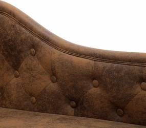 vidaXL Ανάκλιντρο Καφέ από Συνθετικό Καστόρι