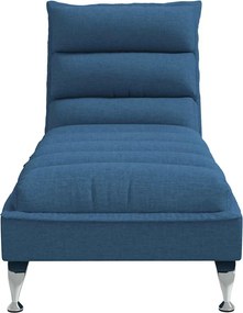 vidaXL Ανάκλιντρο Μασάζ Μπλε Υφασμάτινο με Μαξιλάρια