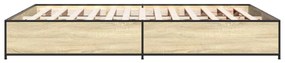 vidaXL Πλαίσιο Κρεβατιού Sonoma Δρυς 120x190 εκ. Επεξ. Ξύλο & Μέταλλο