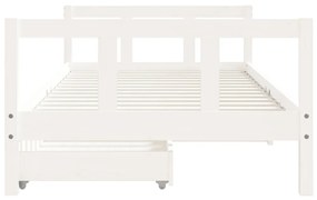 vidaXL Πλαίσιο Παιδικού Κρεβατιού Συρτάρια Λευκό 90x190εκ. Ξύλο Πεύκου