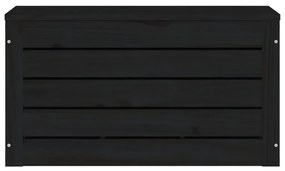vidaXL Κουτί Αποθήκευσης Μαύρα 59,5x36,5x33 εκ. Μασίφ Ξύλο Πεύκου