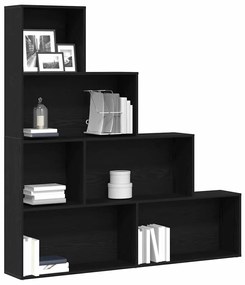 vidaXL Βιβλιοθήκη Μαύρη Οξυά 155 x 24 x 160 εκ Επεξεργασμένο ξύλο