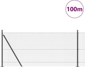 vidaXL 100 x 0,8 μ PVC-Επικαλυμμένο Ατσάλι Γκρι Δίχτυ