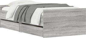vidaXL Πλαίσιο Κρεβατιού με Συρτάρια Sonoma δρυς 90x200 εκ.