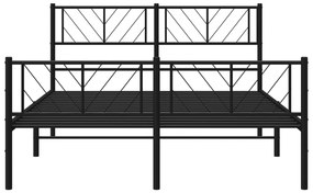vidaXL Πλαίσιο Κρεβατιού με Κεφαλάρι&Ποδαρικό Μαύρο 160x200εκ. Μέταλλο
