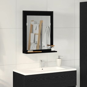 vidaXL Καθρέφτης μπάνιου Μαύρο Δρυς 50x12x60 εκ. Επεξεργασμένο ξύλο