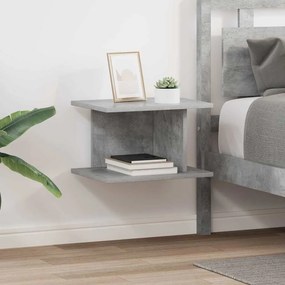vidaXL Κομοδίνο 2 pcs Σκυρόδεμα Γκρι 40 x 30 x 25 εκ