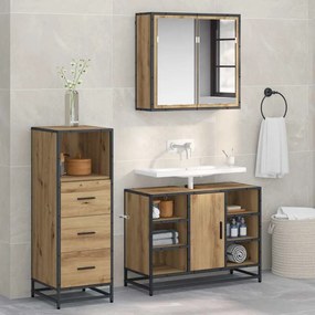 vidaXL Σετ Επίπλων Μπάνιου 3 pcs Artisan Oak Επεξεργασμένο ξύλο