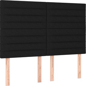 vidaXL Κρεβάτι Boxspring με Στρώμα Μαύρο 140x190 εκ. Υφασμάτινο
