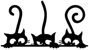 Διακοσμητικό Τοίχου Cat 891TNL3526 60x33cm Black Wallity Metal