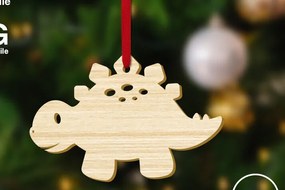 Intra απο ξύλο plywood 3mm-4mm πάχος – Χριστουγεννιάτικο στολίδι Stegosaurus Dinosaur Δίασταση 20x20 cm INTRAFABR-83700756