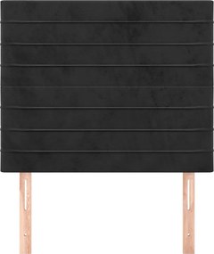 vidaXL Κεφαλάρι Μαύρο Βελούδινο 100x5x118/128 εκ.
