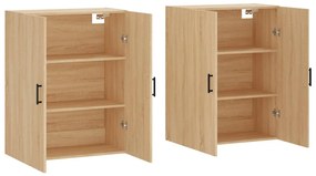 vidaXL Ντουλάπια Τοίχου 2 τεμ. Sonoma Δρυς 69,5 x 34 x 90 εκ.
