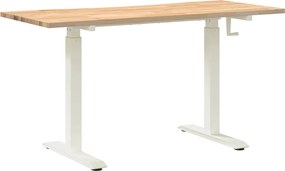 vidaXL Γραφείο Λευκό και Φυσικό 140 x 60 cm Στερεό Ξύλο Δρυός