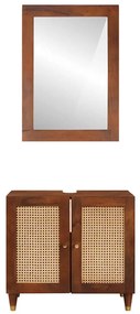 vidaXL Έπιπλα μπάνιου με συρτάρι 2 pcs 62 x 33 x 58 εκ. Στερεό ξύλο μάνγκο