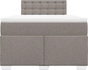 vidaXL Κρεβάτι Boxspring με Στρώμα Taupe 120x190 εκ. Υφασμάτινο