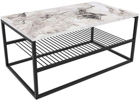 Τραπέζι Σαλονιού Asude 854KLN4306 95x55x42cm Marble Effect White
