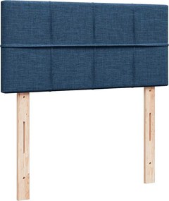 vidaXL Κρεβάτι Boxspring με Στρώμα Μπλε 90x200 εκ.Υφασμάτινο