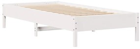 vidaXL Σκελετός Κρεβατιού Χωρίς Στρώμα Λευκό 100x200 εκ. Μασίφ Πεύκο