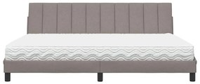 vidaXL Κρεβάτι με Στρώμα Taupe 200x200 εκ. Υφασμάτινο