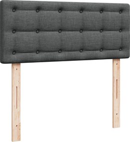 vidaXL Κρεβάτι Boxspring με Στρώμα Σκούρο Γκρι 120x190 εκ Υφασμάτινο