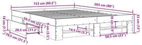 ΠΛΑΙΣΙΟ ΚΡΕΒΑΤΙΟΥ ΚΑΠΝΙΣΤΗ ΔΡΥΣ 150X200 ΕΚ. ΕΠΕΞΕΡΓΑΣΜΕΝΟ ΞΥΛΟ 3295468