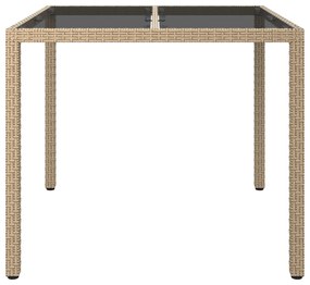 vidaXL Τραπέζι Φαγητού Κήπου Μπεζ 90x90x75 εκ Πολυ Ρατάν