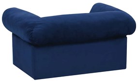 vidaXL Καναπές - Κρεβάτι Σκύλου με Συρτάρι Μπλε 75x50x38 εκ. Βελουτέ