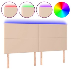 Κεφαλάρι Κρεβατιού LED Καπουτσίνο 160x5x118/128 εκ - Καφέ